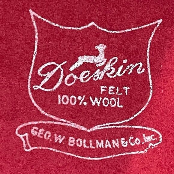 VTG Doeskin Felt 100% Wool - Miss Bierner Red Hat - Picture 6 of 7